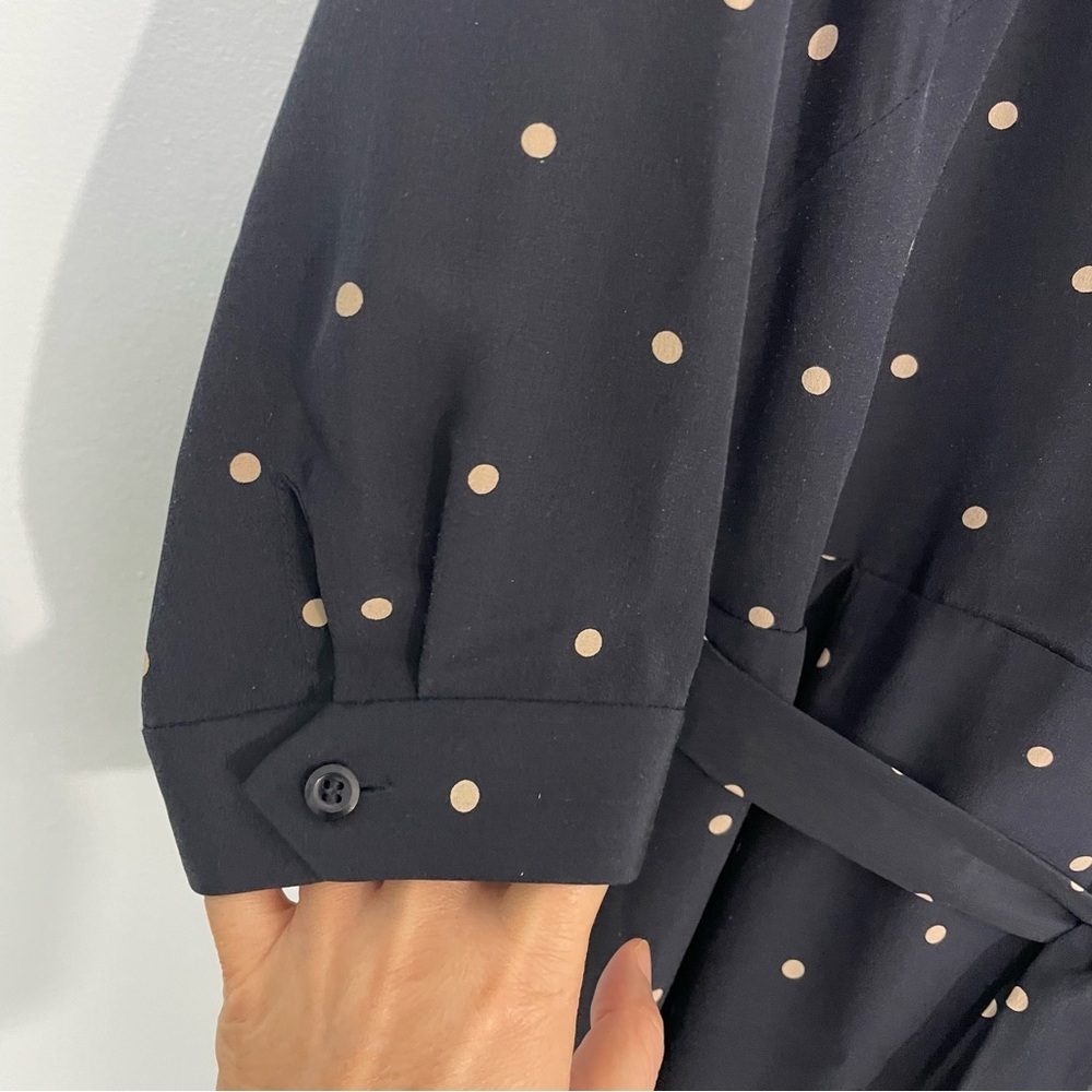 Talbots Navy Polka Dot Midi Dress - Picture 8 of 16